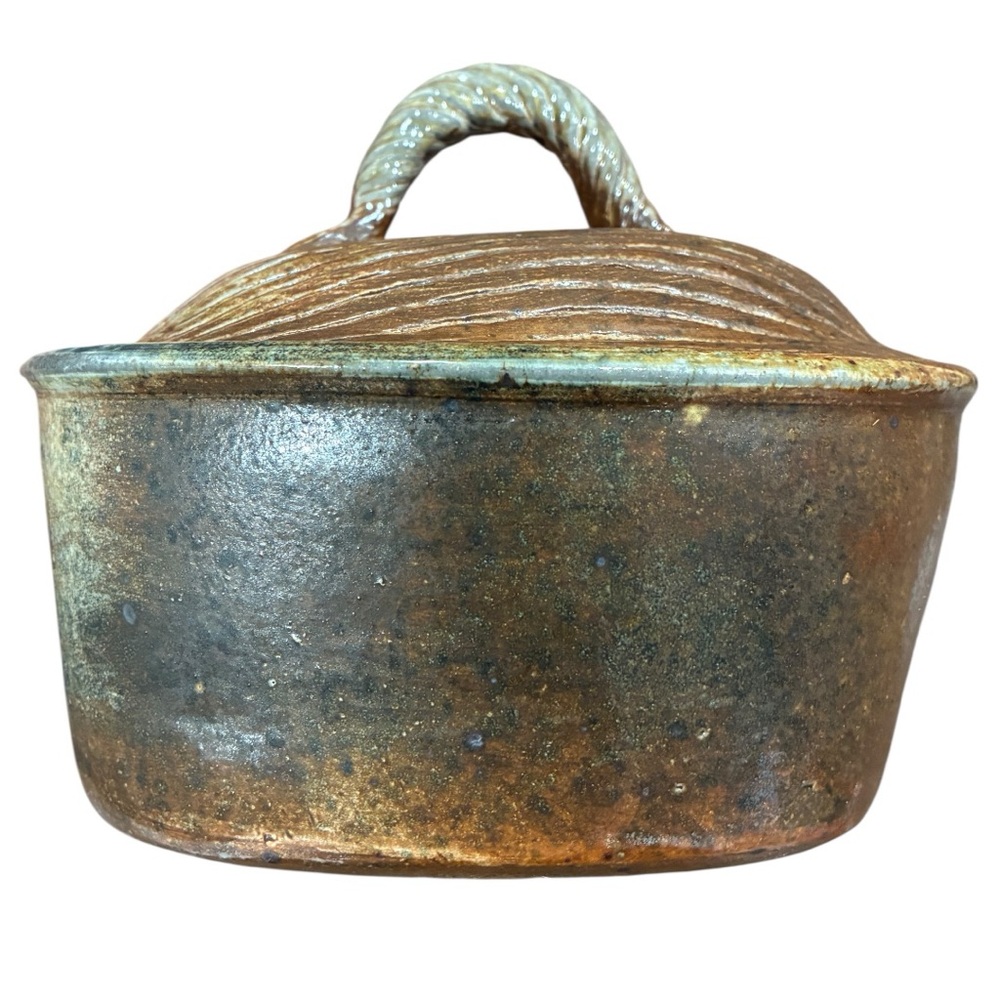 Vintage Studio Stoneware Casserole, Soup Tureen or Serving Dish W/ Twisted Lid